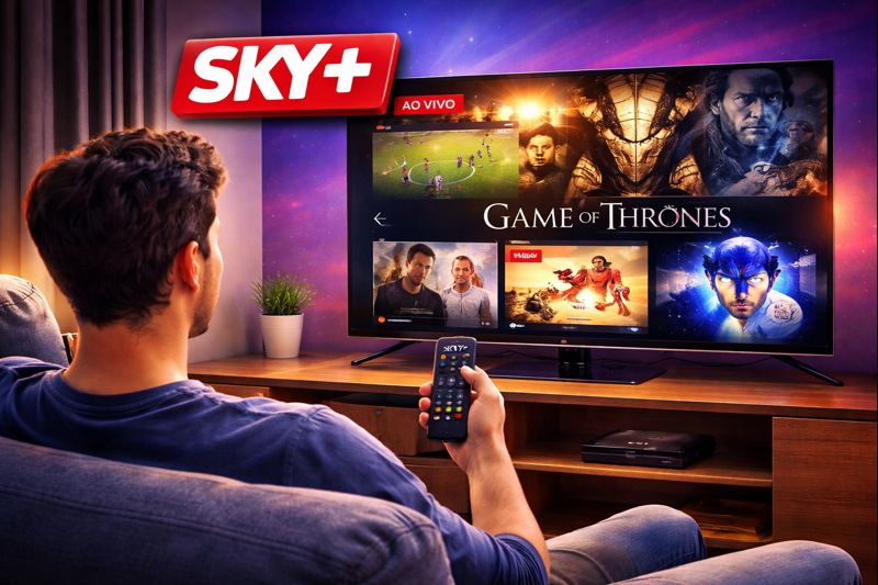 Família assistindo TV Streaming